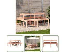 vidaXL Buitentafel - Picknicktafel - Picknicktafel 160x134x75 cm massief douglashout - Houten Tafel - Douglas Hout - Garden Furniture