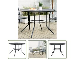 vidaXL Buitentafel - Terrastafel - Terrastafel rond Ø110x72,5 cm gepoedercoat staal antracietkleur - Eetkamertafel - Patioset - Tuinmeubilair