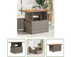 vidaXL Buitentafel - Tuin Tafel - Tuintafel 100x55x73 cm poly rattan en acaciahout grijs - Lounge Set - Bistroset - Eetkamerstoel