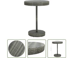 vidaXL Buitentafel - Tuin Tafel - Tuintafel 75,5x106 cm poly rattan grijs - Ratan Tafel - Poly Rattan - Grijze Tafel