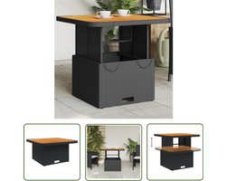 vidaXL Buitentafel - Tuin Tafel - Tuintafel 80x80x71 cm poly rattan en acaciahout zwart - Eetkamerset - Patio Set - Lounge Set