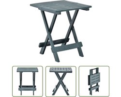 vidaXL Buitentafel - Tuin Tafel - Tuintafel inklapbaar 45x43x50 cm kunststof groen - Klaptafel - Plastic Tafel - Groene Tafel