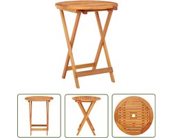 vidaXL Buitentafel - Tuin Tafel - Tuintafel inklapbaar Ø60x75 cm massief eucalyptushout - Eettafel - Hout Tafel - Eucalyptustafel