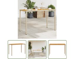 vidaXL Buitentafel - Tuin Tafel - Tuintafel met acaciahouten blad 115x54x74 cm poly rattan beige - Bistrotafel - Eetkamerset - Patio Set
