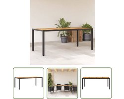 vidaXL Buitentafel - Tuin Tafel - Tuintafel met acaciahouten blad 190x90x75 cm poly rattan zwart - Eetkamertafel - Acacia Hout - Poly Rattan