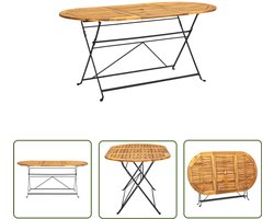 vidaXL Buitentafel - Tuin Tafel - Tuintafel ovaal 160x85x74 cm massief acaciahout - Acaciahout Tafel - Oval Tafellamp - Eetkamertafel