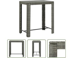 vidaXL Buitentafel - Tuinbartafel - Tuinbartafel 100x60,5x110,5 cm poly rattan grijs - Bistrotafel - Ratan Tafel - Poly Rattan