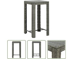 vidaXL Buitentafel - Tuinbartafel - Tuinbartafel 60,5x60,5x110,5 cm poly rattan grijs - Ratan Tafel - Grijze Tafel - Tuinset