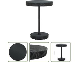 vidaXL Buitentafel - Tuinstoel - Tuintafel 75,5x106 cm poly rattan zwart - Bistrotafel - Lounge Set - Outdoor Furniture