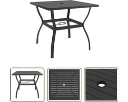 vidaXL Buitentafel - Tuinstoel - Tuintafel 81,5x81,5x72 cm staal antraciet - Terrastafel - Eetkamertafel - Metalen Tafel