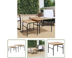 vidaXL Buitentafel - Tuintafels - 2-delige Tuintafeltjesset staal bruin en zwart - Terrasdecoratie - Lounge Set - Bistro Set