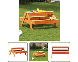 vidaXL Buitentafels Kids - Picknicktafel Kinder - Picknicktafel voor kinderen 88x97x52 cm grenenhout wasbruin - Houten Speeltafels - Grenenhout Meubel - Bruine Tafeltje