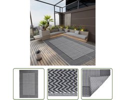 vidaXL Buitentapijt - Tuintapijten - Buitenkleed ARAKIL 140x200 cm polypropeen zwart - Patio Tapijt - Terrasdecoratie - Outdoor Dekens