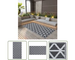 vidaXL Buitentapijten - Tuintapijt - Buitenkleed ARAKIL 160x230 cm PP zwart - Terrasdecoratie - Outdoor Tapijt - Kunstgrasmat