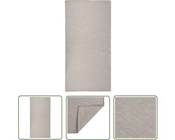 vidaXL Buitentapijten - Tuintapijten - Buitenkleed platgeweven 100x200 cm taupe - Terrasvloerkleden - Balkontapijten - Kunststof Tapijt