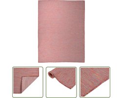 vidaXL Buitentapijten - Tuintapijten - Buitenkleed platgeweven 120x170 cm rood - Plat Geweven Tapijt - Rode Tapijt - Kunststof Tapijt
