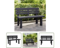 vidaXL Buitentijd - Tuinbank - Tuinbankje 110x52x71 cm polypropeen antracietkleurig - Lounge Set - Outdoor Furniture - Antraciet Kleur