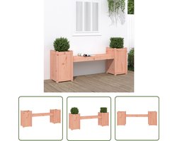 vidaXL Buitentijdbank - Tuinbank - Bankje met plantenbakken 180x36x63 cm grenenhout douglas - Houten Bank - Douglashout Bank - Plantenbak