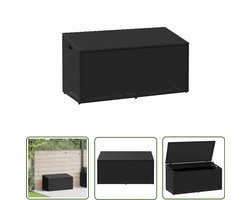 vidaXL Buitenuitkast - Tuinopbergbox - Tuinbox 110x50x58 cm poly rattan zwart - Opslagbox - Tuinset - Garden Storage