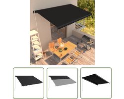 vidaXL Buitenuitrusting - Zonneluifel - Luifel handmatig uittrekbaar 450x300 cm antraciet - Terrasoverkapping - Patiobescherming - Aluminium Luifel