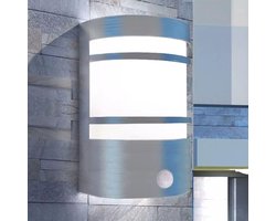 vidaXL Buitenwandlamp met sensor RVS