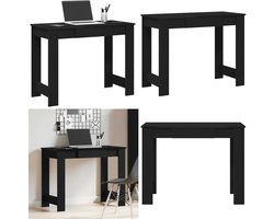 vidaXL - Bureau - 100x45x75 - cm - bewerkt - hout - zwart