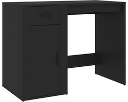vidaXL - Bureau - 100x49x75 - cm - bewerkt - hout - zwart