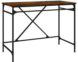vidaXL - Bureau - 100x50x75 - cm - bewerkt - hout - en - ijzer - gerookt - eikenkleurig