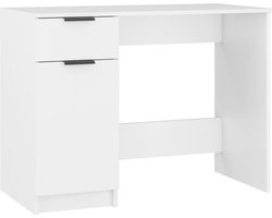 vidaXL - Bureau - 100x50x75 - cm - bewerkt - hout - wit