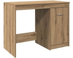 vidaXL - Bureau - 100x50x76 - cm - bewerkt - hout - artisanaal - eikenkleur