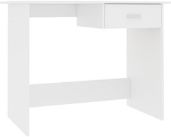 vidaXL - Bureau - 100x50x76 - cm - bewerkt - hout - wit