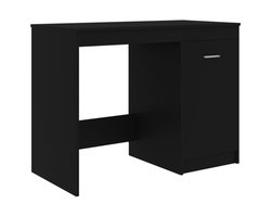 vidaXL - Bureau - 100x50x76 - cm - bewerkt - hout - zwart