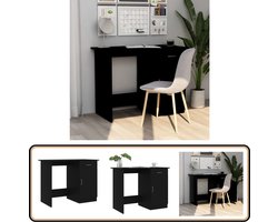 vidaXL Bureau - 100x50x76 cm - Bewerkt Hout - Zwart Kantoorbureau - Bureau Zwart - Houten Bureau - Compact Bureau - Thuiswerkplek