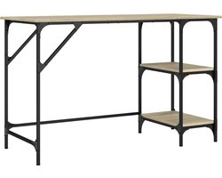 vidaXL Bureau - 120x50x75 cm - Sonoma Eiken - Metaal Kantoorbureau - Bureau Houten - Bureau Sonoma Eiken - Bureau Met Lade - Ergonomisch Bureau