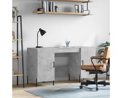 vidaXL Bureau - 140x50x75 cm - Betonlook - Hout & IJzer Bureau - Industrieel Bureau - Houten Bureau - Beton Grijs Bureau - Compact Bureau
