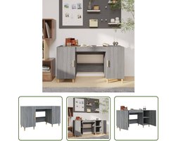 vidaXL Bureau 140x50x75 cm bewerkt hout grijs sonoma eikenkleurig - Computerbureau - Bureau - Kantoormeubel - Houten Bureau - Grijze Bureau