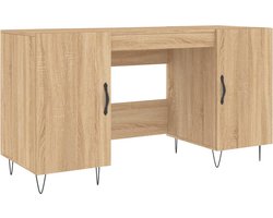 vidaXL - Bureau - 140x50x75 - cm - bewerkt - hout - sonoma - eikenkleurig