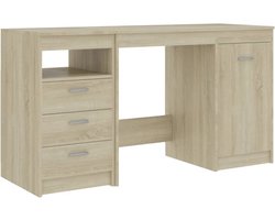 vidaXL - Bureau - 140x50x76 - cm - bewerkt - hout - sonoma - eikenkleurig