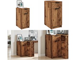 vidaXL Bureau 33x50x75 cm bewerkt hout oud houtkleurig - Bureaukast - Bureaukasten - Opbergkast - Kantoorkast