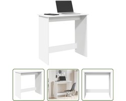 vidaXL Bureau 80x40x75 cm - Wit Bewerkt Hout Kantoorbureau - Houten Bureau - Wit Bureau - Compact Bureau - Bureau Klein