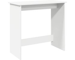 vidaXL Bureau 80x40x75 cm - Wit Bewerkt Hout Kantoorbureau - Houten Bureau - Wit Bureau - Compact Bureau - Bureau Klein