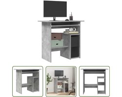 vidaXL Bureau 80x45x74 cm - Betongrijs Hout Kantoor - Bureau - Home Office - Laptop Tafel - Werkstation