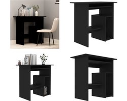 vidaXL - Bureau - 80x45x74 - cm - bewerkt - hout - zwart