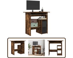 vidaXL Bureau - 80x45x74 cm - Gerookt Eiken Kleur Kantoorbureau - Bureau Thuiswerken - Houten Bureau - Design Bureau - Compact Bureau