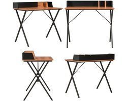 vidaXL Bureau 80x50x84 cm zwart en bruin - Computertafel - Computertafels - Computerbureau - Computerbureaus