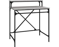 vidaXL - Bureau - 80x50x90 - cm - bewerkt - hout - en - ijzer - grijs - sonoma - eiken