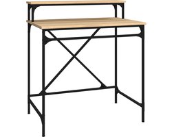 vidaXL - Bureau - 80x50x90 - cm - bewerkt - hout - en - ijzer - sonoma - eikenkleurig