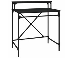 vidaXL - Bureau - 80x50x90 - cm - bewerkt - hout - en - ijzer - zwart