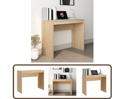 vidaXL Bureau - 90x40x72 cm - Sonoma eiken - Bewerkt hout Kantoorbureau - Werkplek - Houten Bureau - Compact Bureau - Studentenbureau