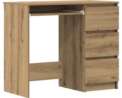 vidaXL - Bureau - 90x45x76 - cm - bewerkt - hout - artisanaal - eikenkleur